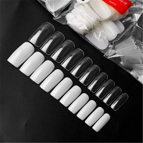 500 Pcs/Set Nude White False Nail Art Design Tips French/Korean Acrylic UV Salon Design Manicure Tool Free Shipping