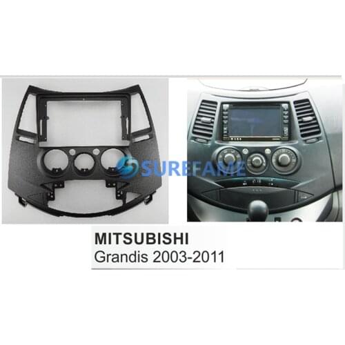 9 inch Car Fascia Radio Panel for MITSUBISHI Grandis 2003-2011 (Manual A/C) Dash Kit Facia Console Bezel 9inch Adapter Plate