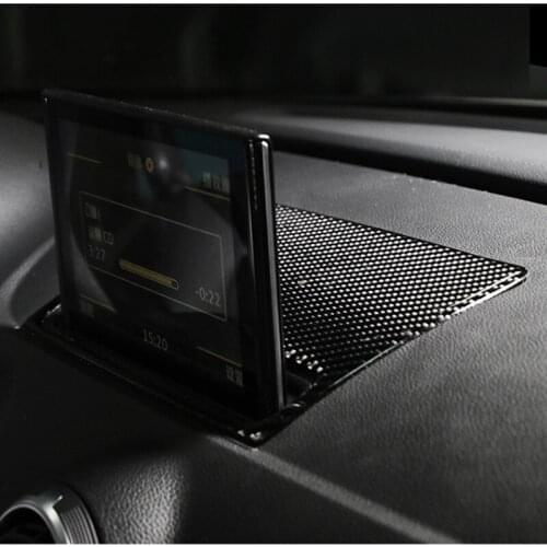 Car Styling Dashboard Navigation Frame Panel Decoration Cover Trim Carbon Fiber Sticker For Audi A3 8V 2014-16 Interior Decals