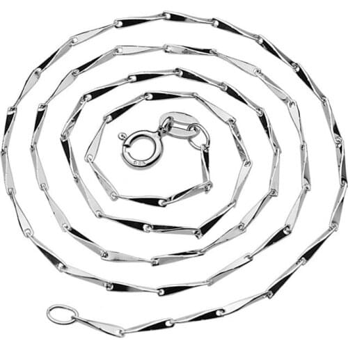 925 Sterling Silver Bamboo Joint Chain Necklaces For Women Men Sunflower Seed Shape Chain Accessories Findings & Components