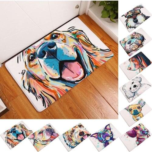 40x60cmLovely Dog Design Floor Mat Entrance Doormat Floor Rug Anti-slip Door Mat Bathroom Kitchen Mat Kitchen Carpet Home Decor