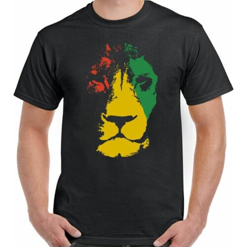Jamaica Flag Lion Reggae Bob Marley Rastafari Rasta T-Shirt. Summer Cotton O-Neck Short Sleeve Mens T Shirt New S-3XL