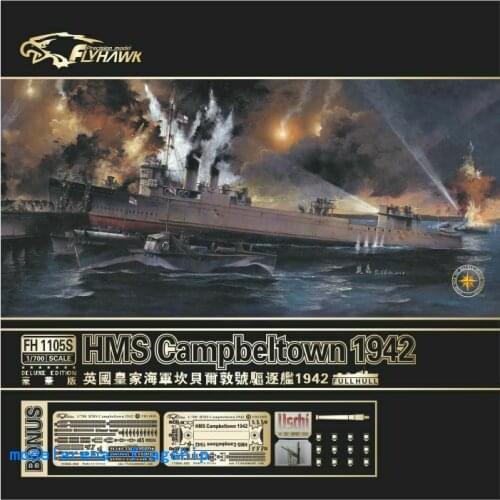 Flyhawk FH1105S 1/700 HMS Destroyer Campbeltown 1942Plastic Model Building Kit