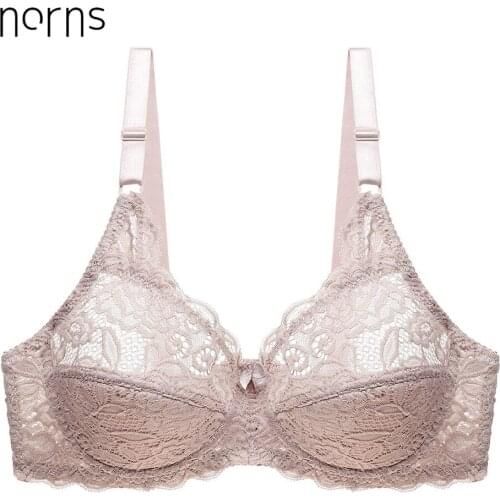 Norns Lace Bra Gathers European and American Sexy B C Cup Thin Breathable Bra 3/4 Cup
