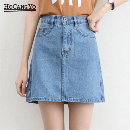 Summer Women Denim Mini Skirts High Waist Korean Black Sexy Y2k Skirt Ladies Casual Cotton Harajuku Skirt Plus Size Jeans Skirts
