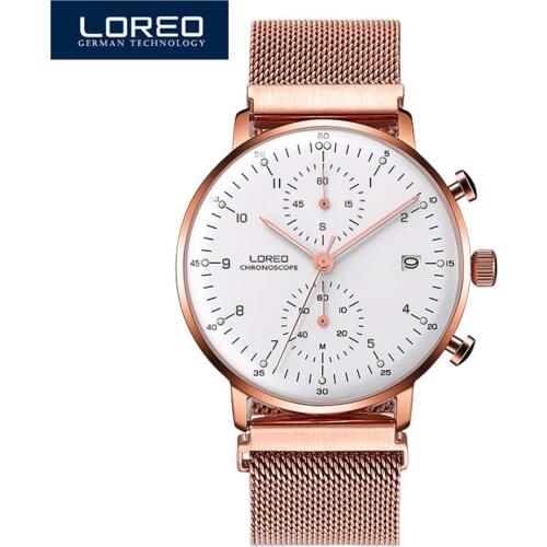 LOREO Mens Waterproof Watch