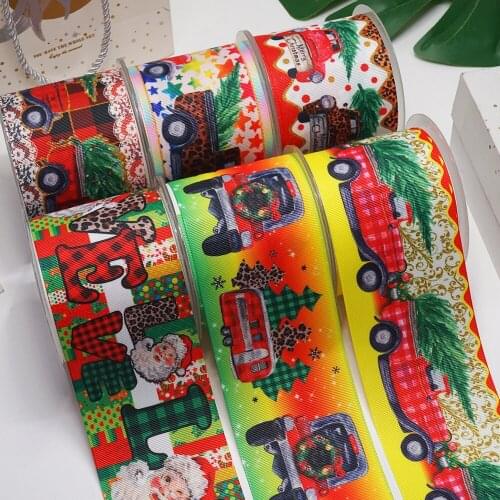 DIY Handmade Materials Printed Christmas Grosgrain Ribbon 50 Yard Per Size 56783