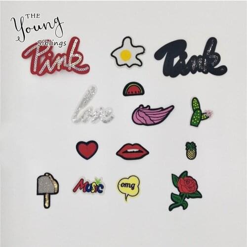 Fashion style Kids Patch Hot melt adhesive Applique Embroidery DIY Clothing Accessory Patches Stripes Sewing Supplies C789-C807