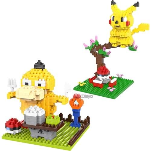 2021 New Pokémon Series Pikachu Psyduck Model Diamond Small Particle Puzzle Assembled Childrens Toy Gift