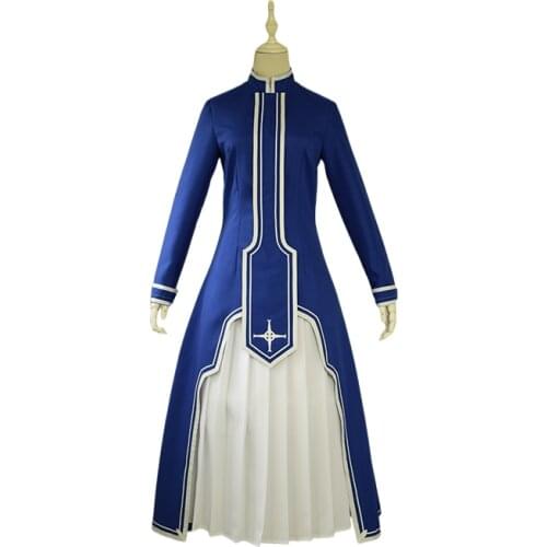 New Anime Sword Art Online Alicization SAO Alice Synthesis Thirty Cosplay Costume Blue Dress with White Skirt