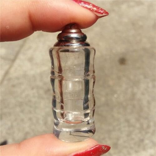 1pcs Pure white natural crystal pendant carved wishing bottle pendant perfume bottle necklace lanugo bottle auspicious gift