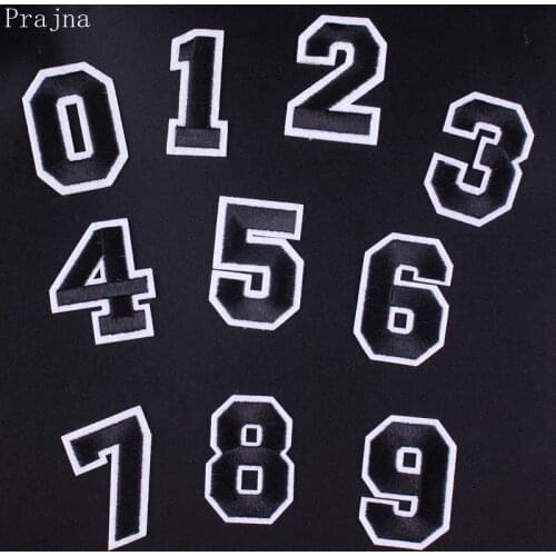 Prajna Letter Patch Alphabet Name Cheap Embroidered Patches For Clothes Stripes Iron On Patches Stickers Arabic Applique Badges