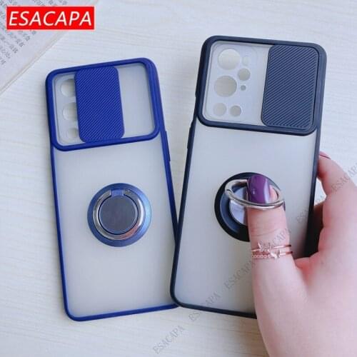 Candy Colors Slide Camera Lens Protection Phone Case For Oneplus 9 Pro Clear Ring Stand Holder Anti-fall Case For Oneplus LE2121
