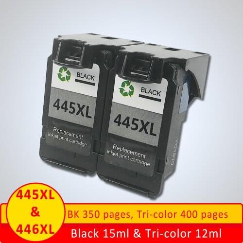 XiangYu 2PCS PG-445XL PG445 CL-446 XL Refilled Ink Cartridge Replacement for Canon PG 445 for Canon PIXMA MX494 MG2440 MG2540