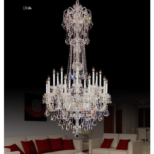 Stairwell H 185cm high ceiling chandelier led hotel lighting fixtures large church led suspension luminaire lustre cristal Light