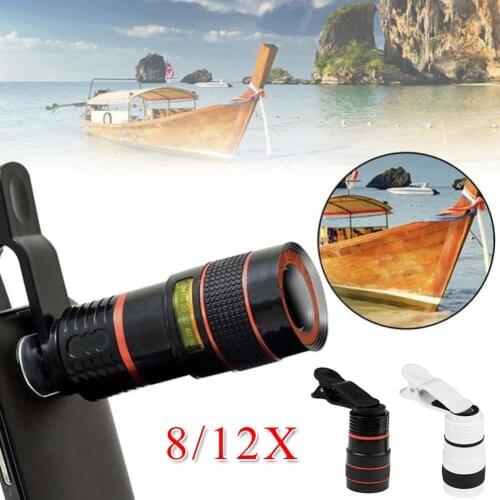 8X/ 12X Long-focus Mobile Phone Zooming Lens for iPhone Samsung Telescoping External Mobile Lens