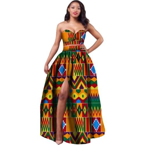 Stock Size Low Price Women Dashiki Bazin Riche Crop Top And Skirt Set 2 Pcs Traditional African Office Skirt Suit WY506