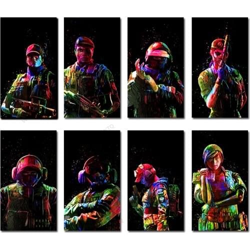 WTQ Gunfight Game Rainbow Six Siege Hot One Piece Canvas Painting Game Poster Wall Decor Wall Art Picture Room Decor Home Decor