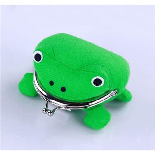 2019 Frog Shape Cosplay Green Animal Bag Coin Purse Wallet Soft Furry Plush Purse Gift Smart Wallet Mini Slim Card Wallet