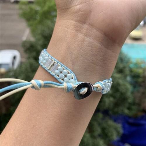 Pearl bracelet Freshwater Pearl Beads Bracelets For Women Men Rope Wax line Friendship Bracelet Beach Jewelry Charm Bracelets