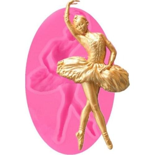 1PC Non-stick Fondant Moulds DIY Cake Decorating Tools Fondant Silicone Molds European American Style Ballet Girl Dancer LB 450