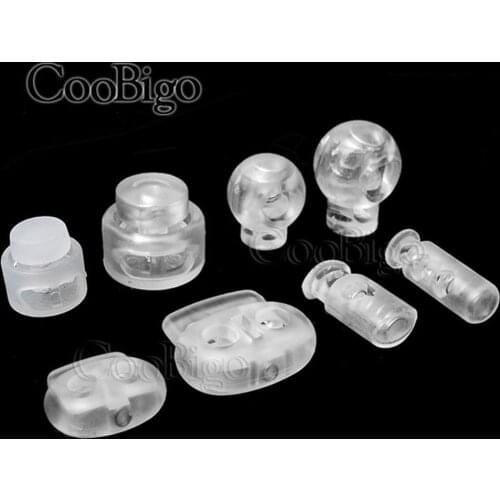 12pcs Plastic Ball Bean Cord Lock Stopper Cord End Toggle Clip Transparent Clear Frost Shoelace Clothing Parts Accessories