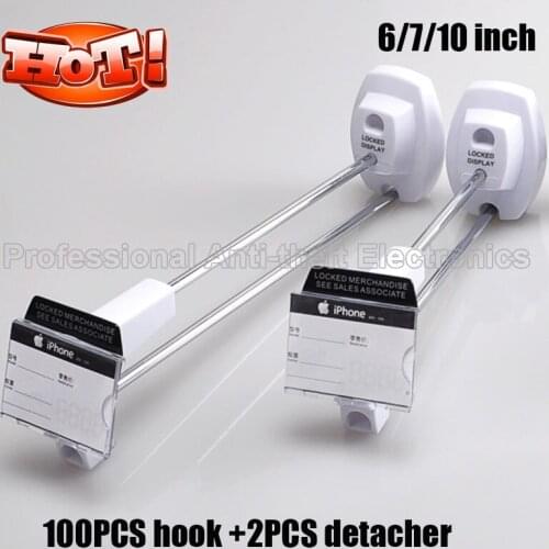 100pcs/lot retail shop accessories security display slatwall hook white color free shipping(15cm&18cm&25cm)