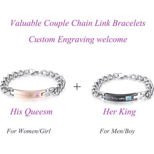 20cm 20.5cm Fashionable Stainless Steel Hot Couple Bracelets Allergy free and Fadeless Valentines Day Christmas