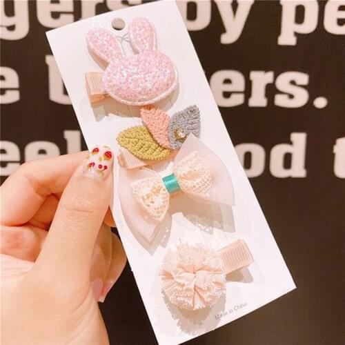 3/4Pcs Flower Princess Hairpin Kids Girls Hair Clips Bows Barrette Accessories for Children Hairclip Headdress Hairgrips