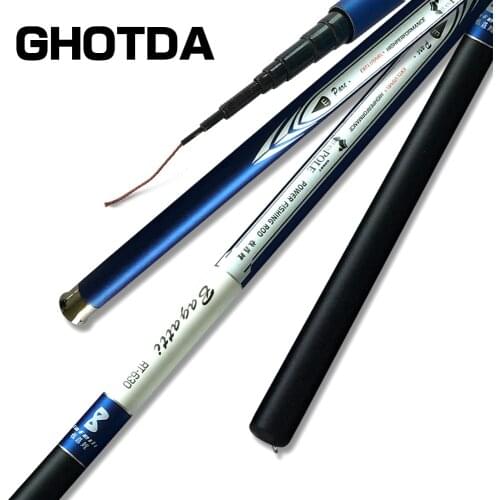 3.6-7.2M Stream Fishing Rod Carbon Fiber Telescopic Fishing Rod Ultra Light Ultra Hard Carp Fishing Pole