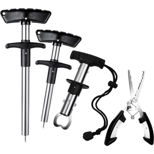 4 Pcs Fishing Hook Remover,Include 2 Puller Extractor Hook,1 Fish Lip Gripper And 1 Fishing Plier For Fishing Hook Tools