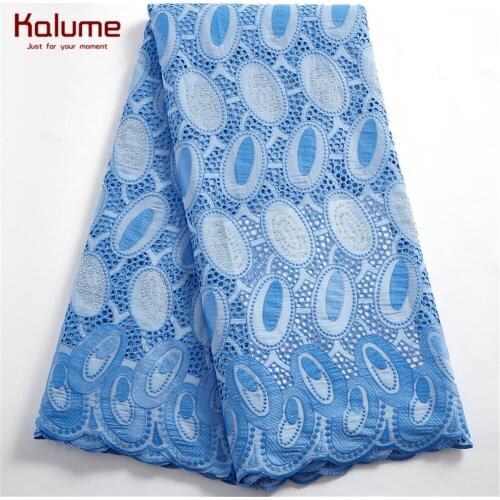 Kalume African Lace Fabric High Quality Cotton Dubai Swiss Voile Stones Design Nigerian Lace Fabric For Party Sew Dress H2468