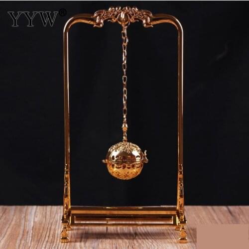 Buddha Ball Hanging Backflow Incense Burner Gold Color Crafts Ornaments Incense Waterfall Incense Burner Holder Ganesha Censer