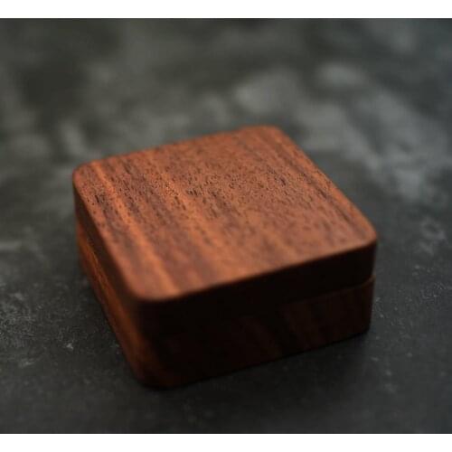 Wood Wedding Earring Rings Box for Engagement And Proposals Square Gift