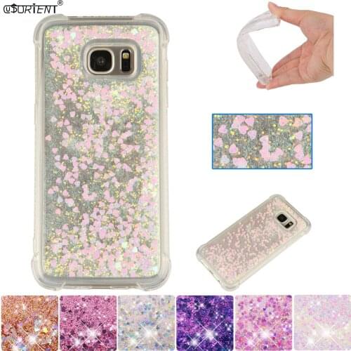 For Samsung Galaxy S7 Edge Bling Glitter Dynamic Quicksand Liquid Phone Case SM-G935F SM-G935FD SM-G935X Shockproof Cover Funda