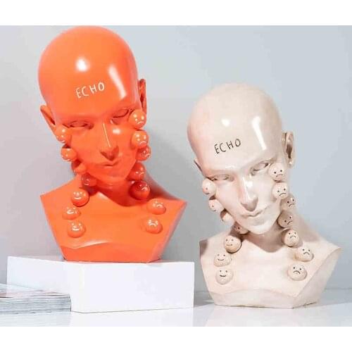 Nordic Style Home Decor Fashion Statue Creative Bust Portrait Figurine Office Room Decoration Resin Sculpture Modern Arts Crafts