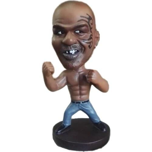 Mike Tyson Figure Action Hot Boxer Actor Boxing Champion Famous People Statue Bobble Head Gift Fighting character model