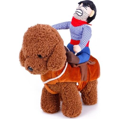 Newest Halloween Party Custome Clothes Lovely Riding Horse Dog Costume with Cowboy Hat Dog Pet Cat Funny Golden Retriever