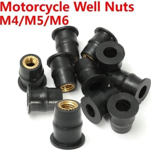 Motorcycle M4 M5 M6 Metric Rubber Well Nuts Windscreen Windshield Fairing Cowls Fastener Screws Universal Fairing Cowl Fixing
