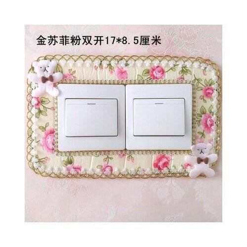 Pcs Lace Switch Stick4ers Cute Wall On-off Switch Outlet Home Decorations Bedroom Dustproof Protective Cover Decorative Stickers