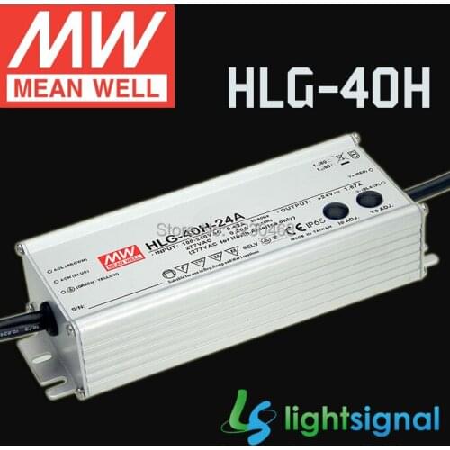 MeanWell LED driver HLG-40H with 40W IP65 / IP67 Waterproof PFC optional dimming LED driver