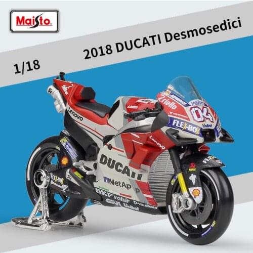 Maisto 1:18 Yamaha 2018 Champion 46Team DUCATI 2018 04Team Simulation Alloy Motorcycle Model Car Toy Kids Toys For Boys