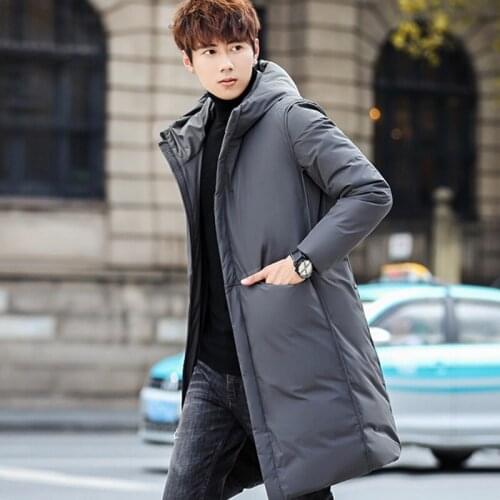 2019 New Thick Winter MenS White Down Jacket Brand Clothing Hooded Black Gary Long Warm White Duck Down Coat Male Coats OS149