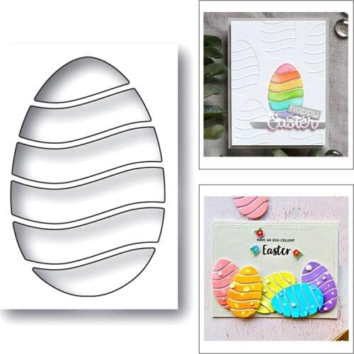2020 New Easter Eggs Wave Shape Rainbow Embossing Metal Cutting Dies For DIY Scrapbooking Greeting Card Paper Making No Stamps