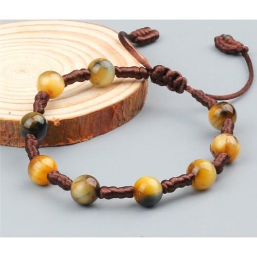 Charm Braided Women Bracelet Natural Stone Tiger Eye Beads Balance Handmade Bracelets&Bangles For Men Adjustable Healing Jewelry