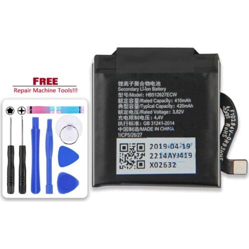 Original Kikiss HB512627ECW 420mAh Battery for Huawei Watch 2 Pro 4G 2Pro 4G Bateria Batteries