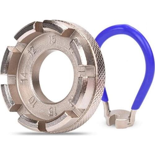 Bicycle Spoke Nipple Wrench Steel Spoke 6 in One Key Groove Bike Wheel Rim Adjuster Spanner Repair Tool