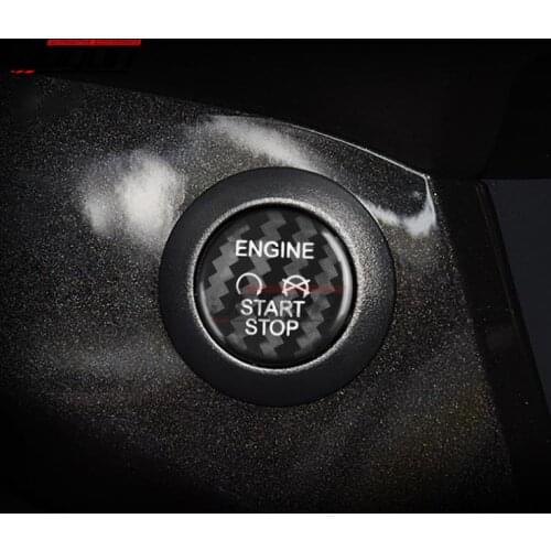 Real Carbon Fiber For Ford Focus MK3 2015-2018 Escape Kuga 2013-2019 Car Engine Start Stop Button Trim Sticker Cover Accessories