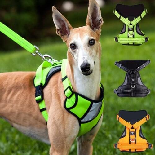 Reflective Large Dog Harness Labrador Bulldog Pug Strong Nylon Pet Training Vest Big Dog Leash Collars Set Soft Walk Out Harness