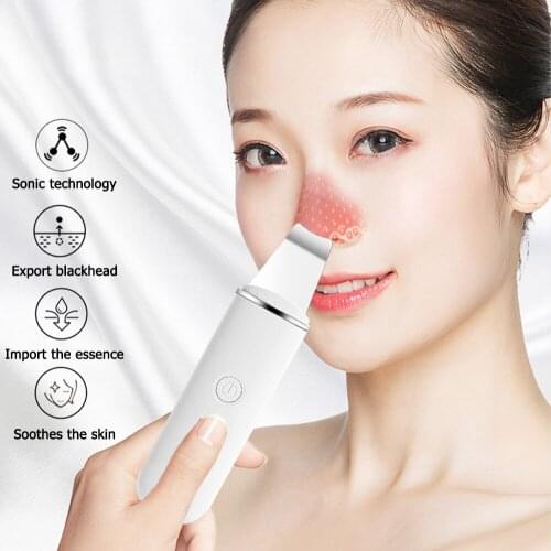 Ultrasonic Skin Scrubber Blackhead Remover Face Cleaner Ion Mode Compact Beauty Instrument Face Rejuvenation Pro Peeling Tools
